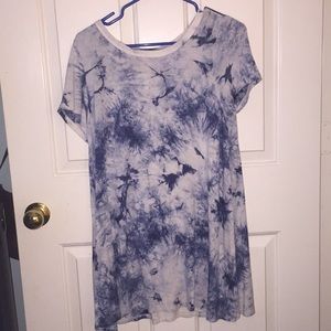 Blue tie dye t shirt dress very soft